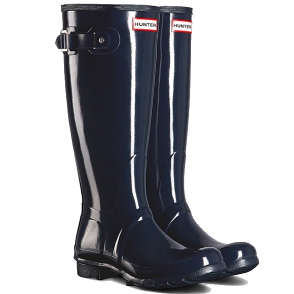 Hunter Shoes - Hunter Women's Original Tall Gloss Rain Boots Navy